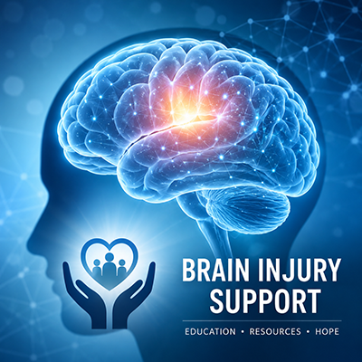 Digital illustration representing brain injury support services.
